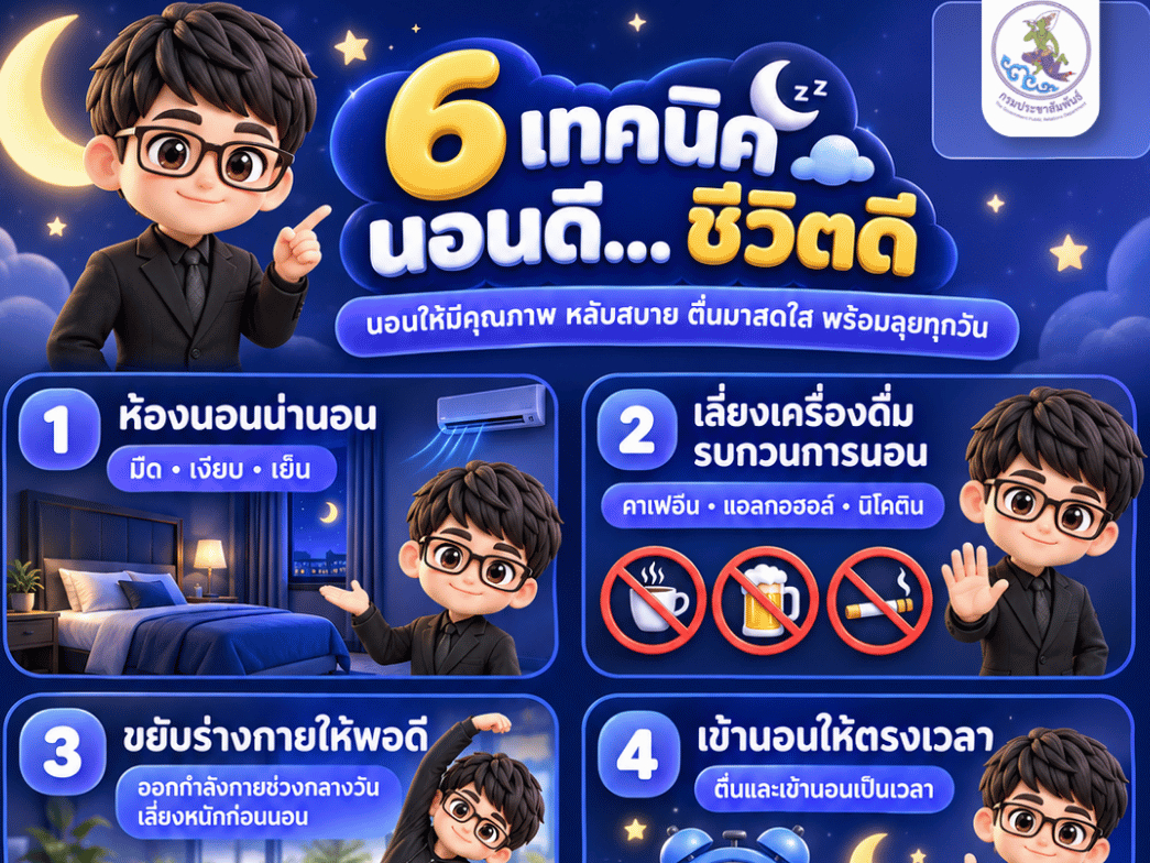 🌙✨ 6 เทคนิค &ldquo;นอนดี... ชีวิตดี&rdquo; นอนครบ แต่ทำไมยังง่วง? ตื่นมาแล้วไม่สดชื่น? 🥱💤