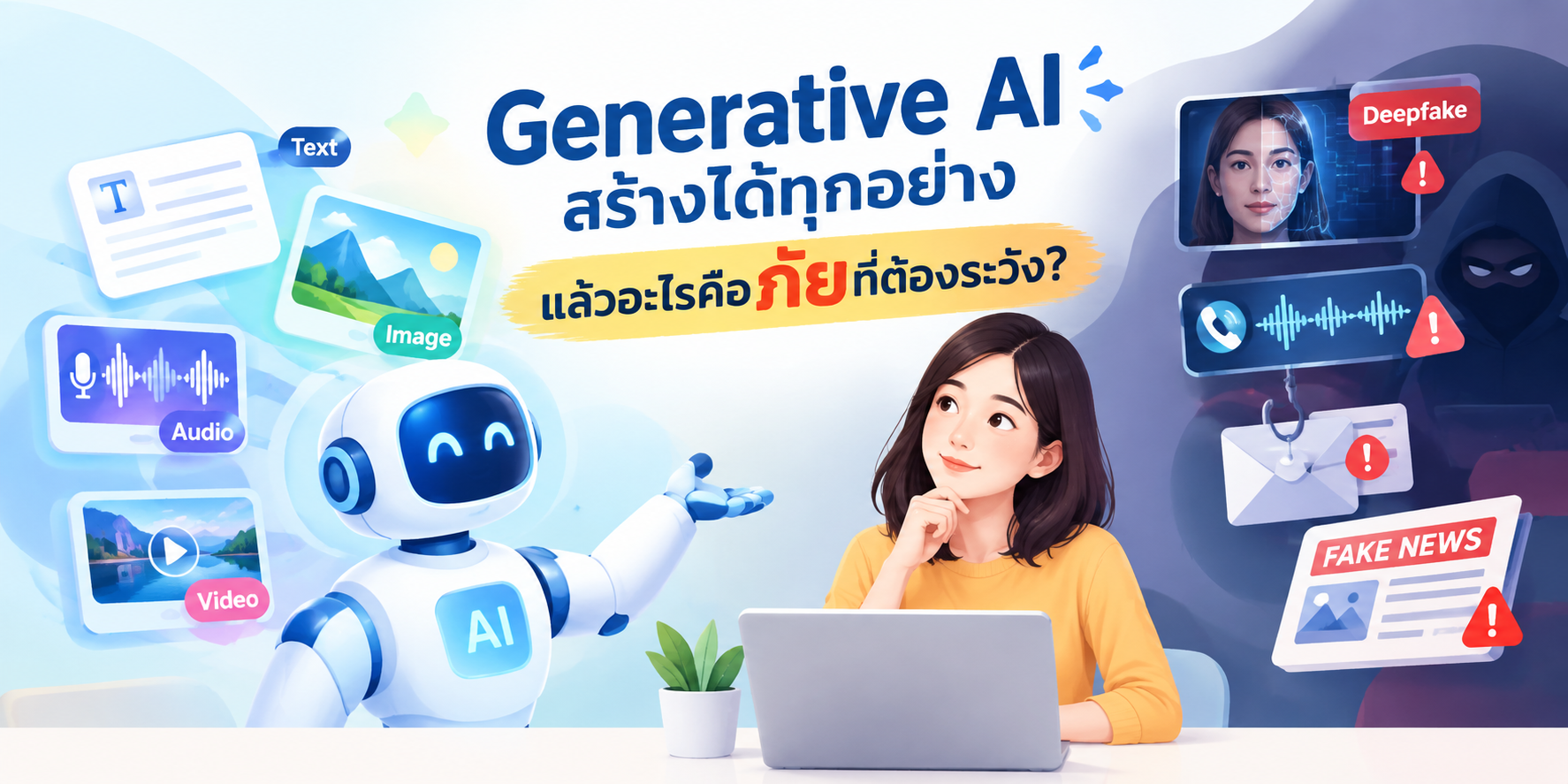 Generative AI สร้างได้ทุกอย่าง แล้วอะไรคือภัยที่ต้องระวัง?
